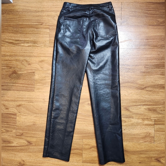 Aritzia Wilfred Melina Black Vegan Leather Pants Size 2 - Picture 4 of 10